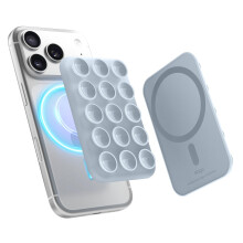 Magnetic Suction Cup Phone Mount Compatible with MagSafe Case, Removable Silicone Sticky Grip Holder for iPhone, Hands-Free Selfies/Video for