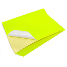 Evergreen Goods A4 50 Sheets Neon Yellow Fluorescent Paper Sticker | Self-Adhesive Laser Printable Labels | Cutting Machine Compatible | Silhouette
