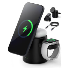 3 in 1 Wireless Charging Station for Apple, 15W Fast Phone Wireless Magnetic Charging, 75 Foldable Wireless Charger Stand for iPhone 16/15/14/13/12,