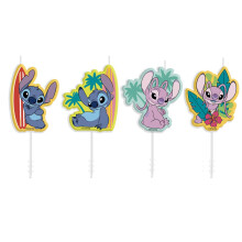 - Disney Stitch Birthday Candle Set – 4 Colourful Cake Candles for Kids' Parties – Official Lilo & Stitch Cake Decorations – Tropical Theme
