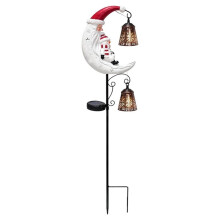Christmas Santa & SnowmanMoon Solar Garden Stake Light Waterproof Half Moon LED Pathway Light for Outdoor Garden
