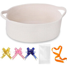 Gift Basket, Hamper Woven Basket with Gift Bag and Ribbons, Baby Nappy Caddy, Nursery Storage Organisers for Diaper, Baby Toys and Newborn Essentials
