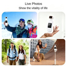 Pocket Action Camera 360 Rotatable Lens 120 Wide Angle Night Vision Video for Sport Vlog Meeting WHITE