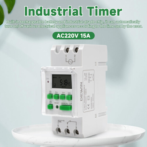 Digital Timer, Digital Timer Switch for DIN Rail weekly Programmable Electronic Relay AC 230V 1
