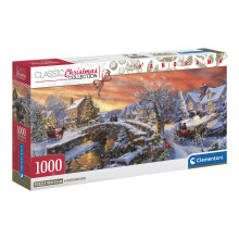 Jigsaw Puzzle Panorama 1000 pieces, Christmas Over the Bridge, Puzzle for Adults 14-99 Years, Compact box, Made in Italy, 39999