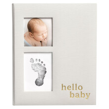 Linen Memory Book for Baby Boy or Girl, First 5 Year Baby Book, Monthly Milsetone Scrapbook and Photo Album, My Baby Book