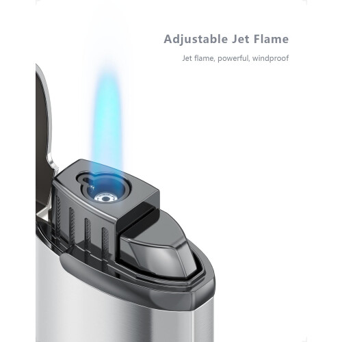 Jet Lighter, Single flame - Gas Refillable (Gas Not Included) 1