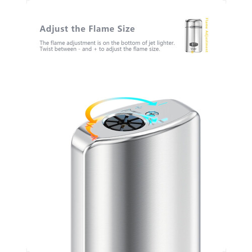Jet Lighter, Single flame - Gas Refillable (Gas Not Included) 2