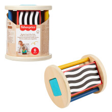 Wood Baby Toy Crawl After Roller Activity for Sensory & Motor Skills Development for Infants Ages 6+ Months, JKH17