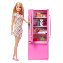 Doll & Kitchen Playset with Refrigerator & 10 Accessories Including Food Pieces, Plus Sticker Sheet, JKB52
