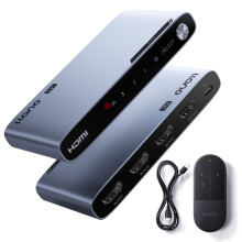 HDMI 2.1 8K Switch 3 in 1 out, Supports 8K@60Hz/4K@120Hz/240Hz 48Gbps,HDR10+, Dolby Atmos, Aluminum Splitter Switcher with IR Remote Control for Apple