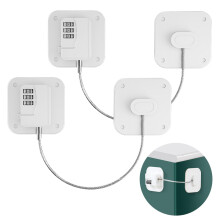 2 Pack Refrigerator Locks with Password, No Drilling, Self-Adhesive Drawers, Child Lock, Cabinet Lock, Fridge Lock for Children Under 5 Years,
