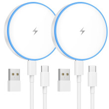 Magnetic Wireless Charger 2Pack 15W Mag-Safe Charger Fast Charging Pad with 4FT USB C Cable for iPhone 17/16/15/14/13/12 Series & AirPods LED Wireless