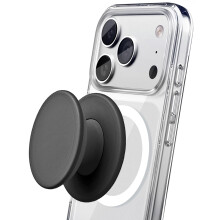 Collapsible Magnetic Phone Grip (Compatible with MagSafe) Comfortable Silicone Holder for iPhone (Black)