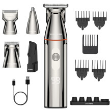 5-in-1 Grooming Kit for Men, Beard Trimmer Men, Waterproof Hair Clippers with Nose Trimmer, Body Groomer, USB-C Charging & LED Display