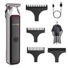 Men’s Detail Trimmer, T-Blade Facial Groomer, USB Charging Clipper for Men, 3 Comb Guides, Compact Cordless Beard Clipper with LED Indicator