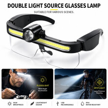Rechargeable LED Glasses USB C Light Eyewear for Night Running, Camping, Fishing, Cycling,- Hands-Free Illumination