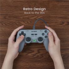 Tegenaria Lite Mando Retro con Cable y Joystick con Efecto Hall, Tasa de Sondeo de 1000Hz para 2 / PC B