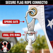 4 Pack Swivel Eye Snap Hooks Diving Clips Scuba Diving Snap Swivels Keychain Clips, Boat Accessories