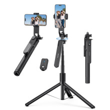 Selfie Stick - 180cm Aluminum Extendable 6-in-1 Phone Tripod Stand, Portable Travel Tripod with Wireless Remote, 360 Rotating & Anti-Shake for