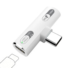 USB-C Headphone Charger Adapter - 2 in 1 Audio Adapter & 100W Fast Charging for Type-C Devices such as Laptops Tablets Smartphones - White