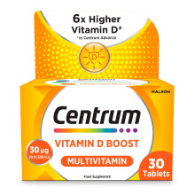 Vitamin D Boost Tablets, Multivitamin and Mineral Supplement, with Vitamin D, C and Magnesium, Adult Daily Multivitamin, 30 Tablets
