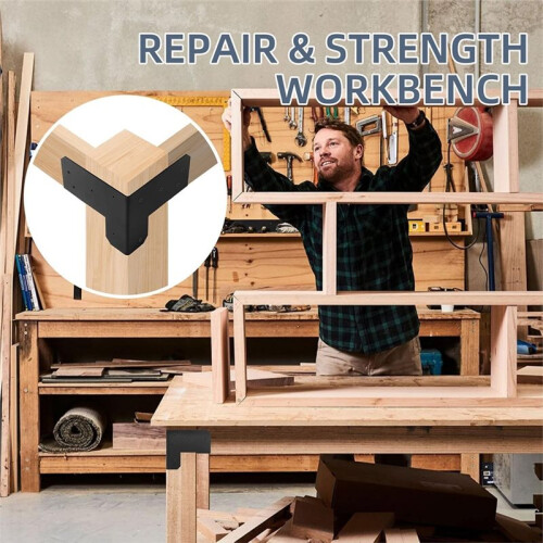4 PCS Workbench Brackets Kit 3-Way Workbench Corner Brackets DIY Workbench Kit for Custom Workbench Work Table 1