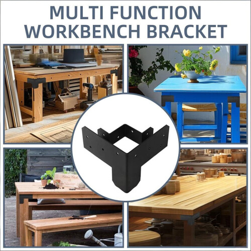 4 PCS Workbench Brackets Kit 3-Way Workbench Corner Brackets DIY Workbench Kit for Custom Workbench Work Table 2