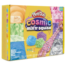 Cosmic Mix & Squish Set - 6 Compound Tubs with 4 Textures and Fun Mix-Ins - Cloud Butter Stretch Bubble Pop Textures - Tactile and Sensory Toys for