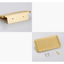 Brushed Gold Towel Rack, Space Aluminum Wall Mount Bathroom Shelf Holder for Towels Toilet Brush