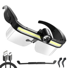 Oplaadbare LED-Bril met USB-C-Aansluiting voor Hardlopen in Het Donker, Kamperen, Vissen, Fietsen - Handsfree Verlichting