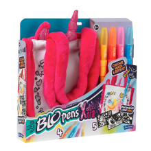 BLOPENS Xtra Styl'Bag | Colour Your Own Unicorn Bag with Airbrush Art & Stencils | Draw, Wash, Repeat | Soft Unicorn Bag & 4 Blopens | Age 6+ | Art