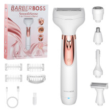 5-in-1 Women’s Electric Shaver, Rechargeable Hair Removal Kit, Lady Shaver for Body, Bikini, Face, Nose & Eyebrow Trimmers, Cordless Wet & Dry