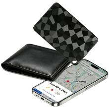 Wallet Tracker Card, Ultra Thin Rechargeable Item Locator, IP67 Waterproof Smart Tracker Works with Apple Find My, iOS Only Anti-Lost Finder for