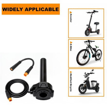 Full Twist Throttle 3 Pin, for Style Ebike Throttle 12V-72V, Plug Adapter Cable for Macfox X1