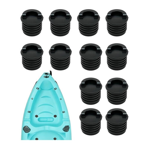 Conjunto de 12 Tampões de Escotilha para Caiaque, Canoas e Barcos de Pesca, com Alça. 1