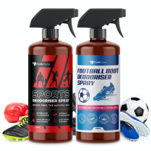 Sports & Football Boot Deodoriser Twin Pack | Odour Eliminator & Moisture Absorber for Smelly Shoes, Trainers & Sports Gear | Antibacterial,
