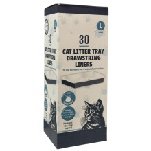 Deluxe Cat Litter Tray Drawstring Liners, Large 82x42cm, Pack of 30, Strong Disposable Bags with Yellow Drawstring (30)