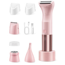 Painless 4-in-1 Lady Shavers for Women, Electric Razor for Women with USB Charging Station, IPX7 Waterproof Wet & Dry Use, LED Power Display, for