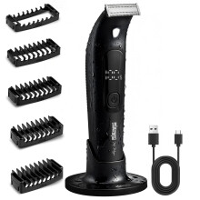 Body Trimmer for Men, Face Trimmer, Beard Trimmer, Waterproof, with LED Display, Type-C Charging, for Face, Leg, Arm, Groin
