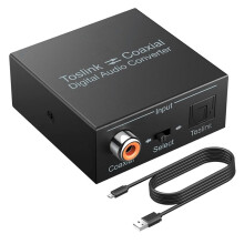Bi-Directional Digital Audio Converter Optical to Coax Optical SPDIF Toslink to Coaxial and Coaxial to Optical Adapter
