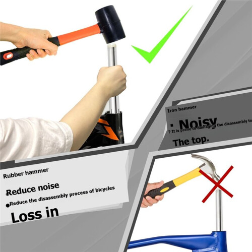 Bicycle Headset and Press-Fit Bottom Bracket (BB) Removal Tool (Includes Rubber Mallet) for Bearing Removal 2