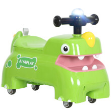 Kids Ride On Car, Dinosaur Shape Foot to Floor Slider with Under Seat Storage, Baby Toddler Walker with Light, Music and Sounds for 18-36 Months,