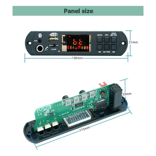 12V Car MP3  Audio Decoder Receiver Module with FM Radio and Amplifier 1