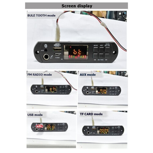 12V Car MP3  Audio Decoder Receiver Module with FM Radio and Amplifier 2