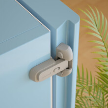 1 PCS Baby Safety Fridge Lock, Child Proof Refrigerator Freezer Door Lock, Toddler Kid Safety Latch Catch Lock (Grey)