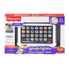 Toddler Learning Toy Laugh & Learn Smart Stages Tablet Pretend Computer with Music & Lights for Ages 1+ Years, UK English Version, JNH90