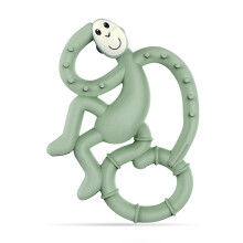 Matchstick Monkey, Antimicrobial Silicone Teether, Easy to Grip, BPA Free, 3 Months Old Plus, 10 cm, Mint Green Mini Monkey