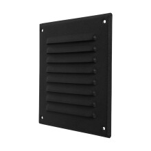 165 x 165 mm Black Wall Vent Cover with Screen Mesh - Indoor, Outdoor Soffit Vents - External Vent Cover - Ventilation Grilles, Metal Air Vent Covers
