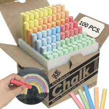 Chalk for Blackboard – 100 Sticks – Multicolor – Non-Toxic, Low Dust – Classroom & School Chalk